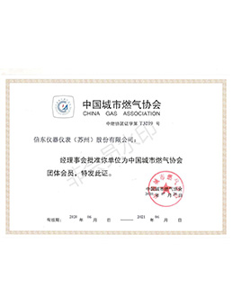 中国城市燃气协会会员证书
